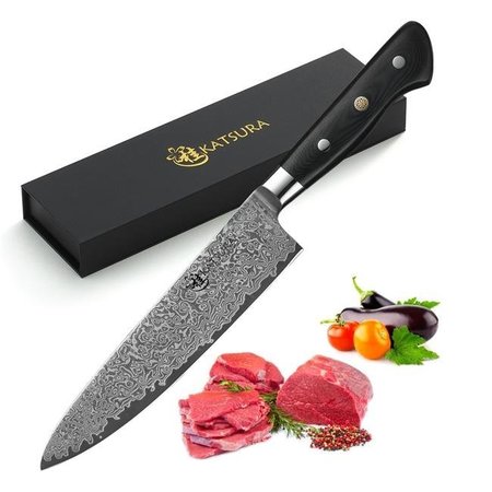 KATSURA CUTLERY Katsura Cutlery CKGD10G Japanese Premium AUS 10-67 Layers Damascus Steel 8 in. Gyuto Chef Knife with G10 handle CKGD10G